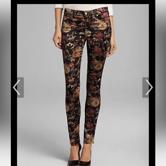 7 For All Mankind Pants - 7 for All Mankind satin floral skinny pants, sz 29